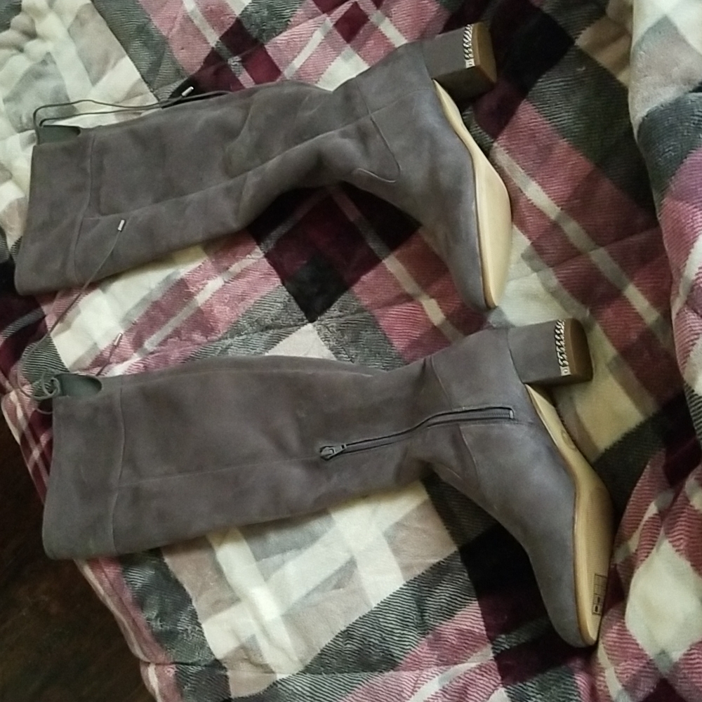 MK over the knee smokey grey boots